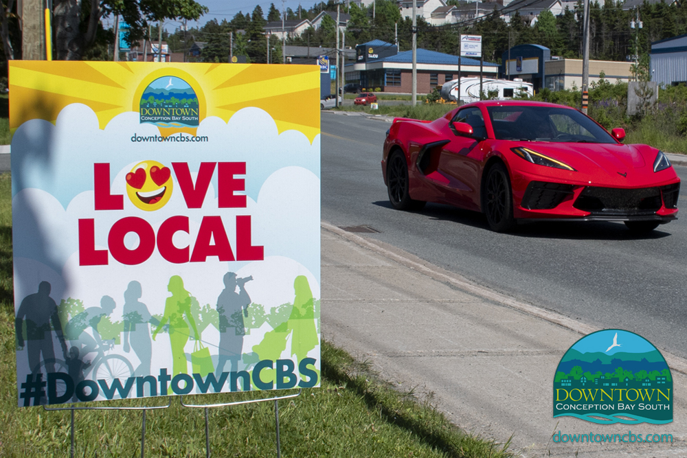 Downtown CBS Love Local lawn sign