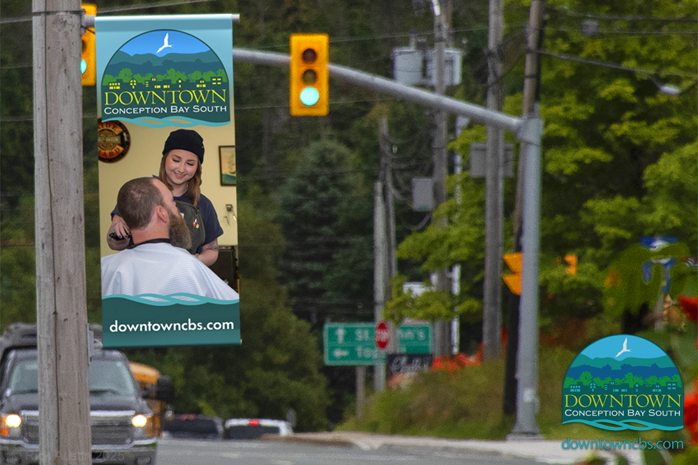 Downtown CBS pole banner